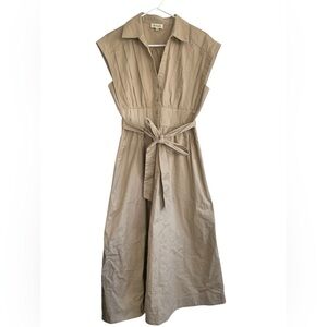 NWOT Du Paradis sleeveless midi dress Women's Size S khaki